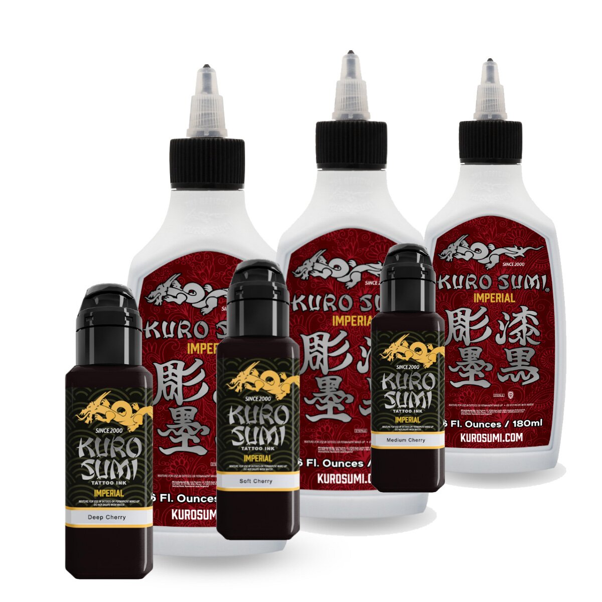 Kuro Sumi Cherry Shading Ink Medium 180ml - Tattoo Needles