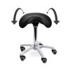 Teqler - swivel stool with tilting saddle seat - black