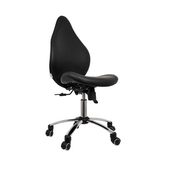 Teqler practice, artist chair for comfortable sitting, height adjustable with adjustable backrest in black