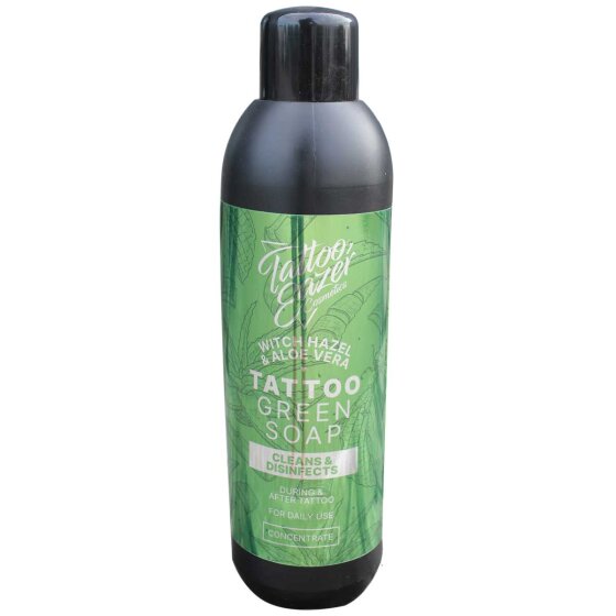 Tattoo Eazer Cosmetics Tattoo Grüne Seife mit Aloe Vera und Witch Hazel zur Reinigung des Tattoos während des tätowierens 1liter  1200x1200 jpeg.