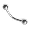 Bent Barbell with Balls 1/8" - Surgical Steel silver 16g x 1/4"