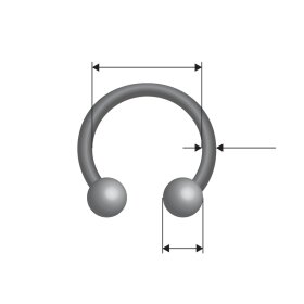 Circular Barbell mit Kugeln 4mm - Chirurgenstahl silber 1,2mm 8mm