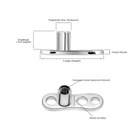 Dermal Anchor - Titan silber